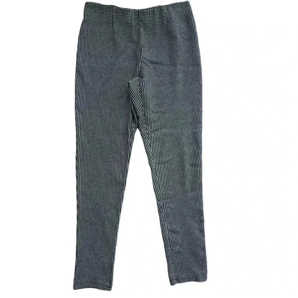 Calvin Klein women’s plaid gray black white stretchy pants size 4 high waisted